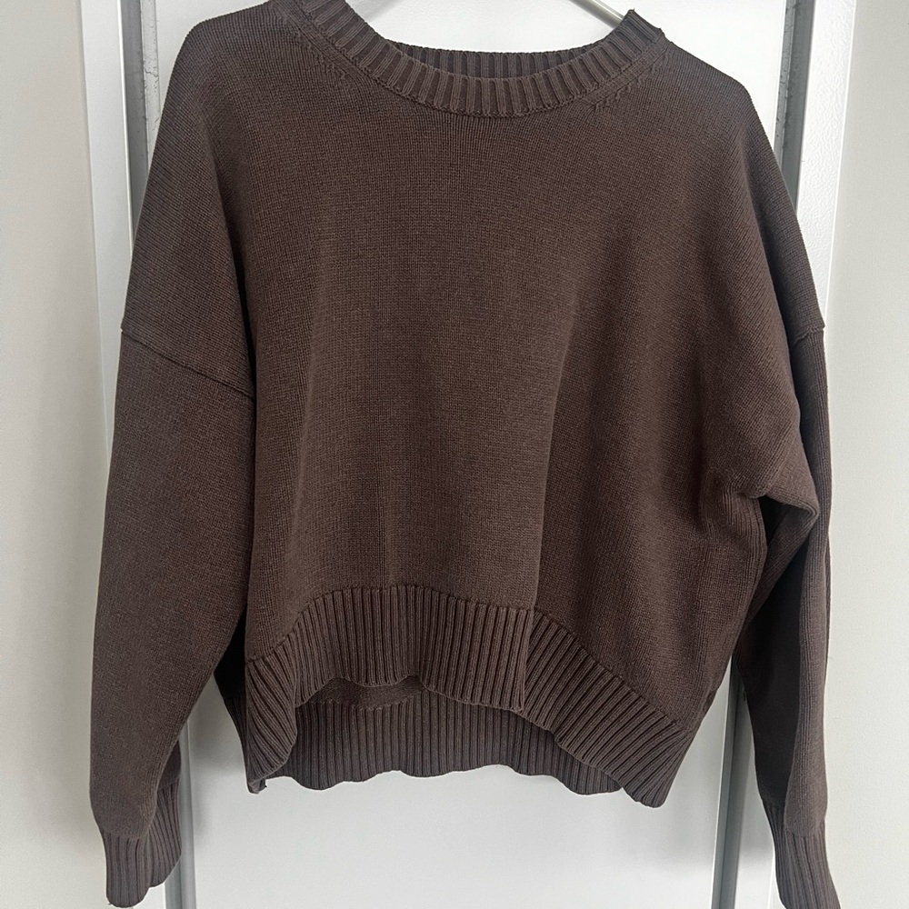 Quince Brown Crew Neck Sweater